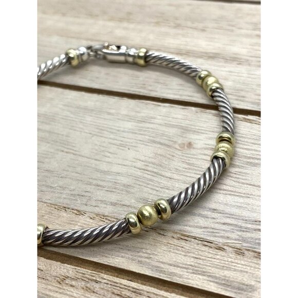 David Yurman Metro Hampton Bracelet 6.75" Sterling Silver 925 14K - Picture 5 of 8